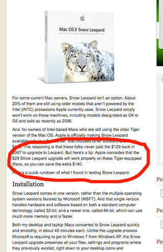 Illustration for article titled Mossberg Recommends Illegal Use of Snow Leopard Install Disc